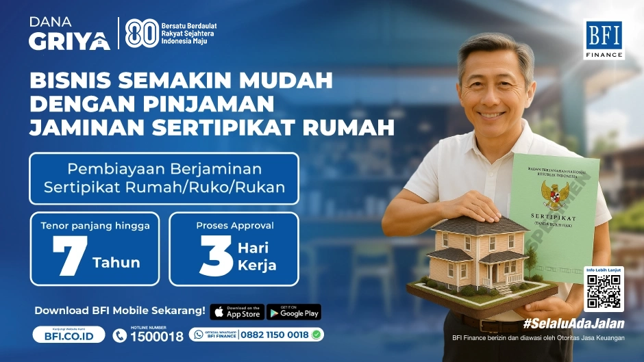 BFI Dana Griya - Pinjaman Dana Tunai Jaminan Sertifikat Rumah - Paket Wirausaha 