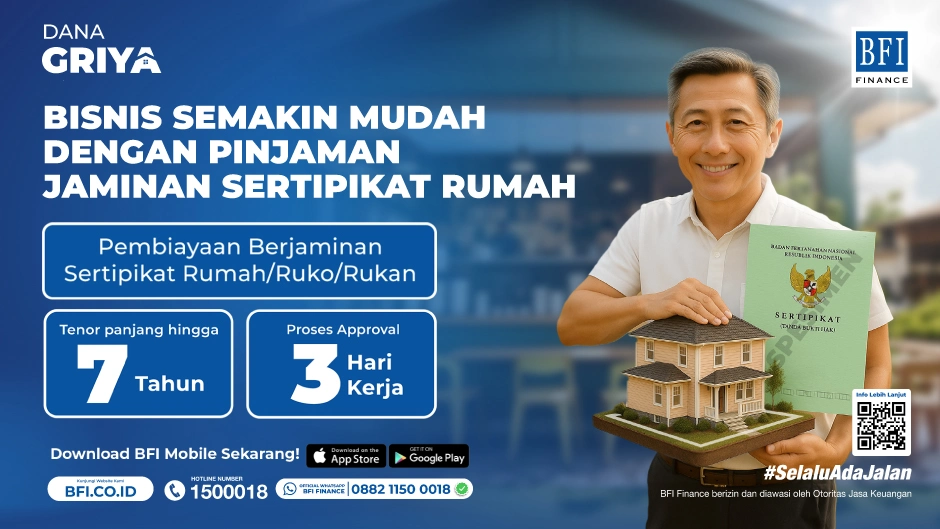 BFI Dana Griya - Pinjaman Dana Tunai Jaminan Sertifikat Rumah - Paket Wirausaha 