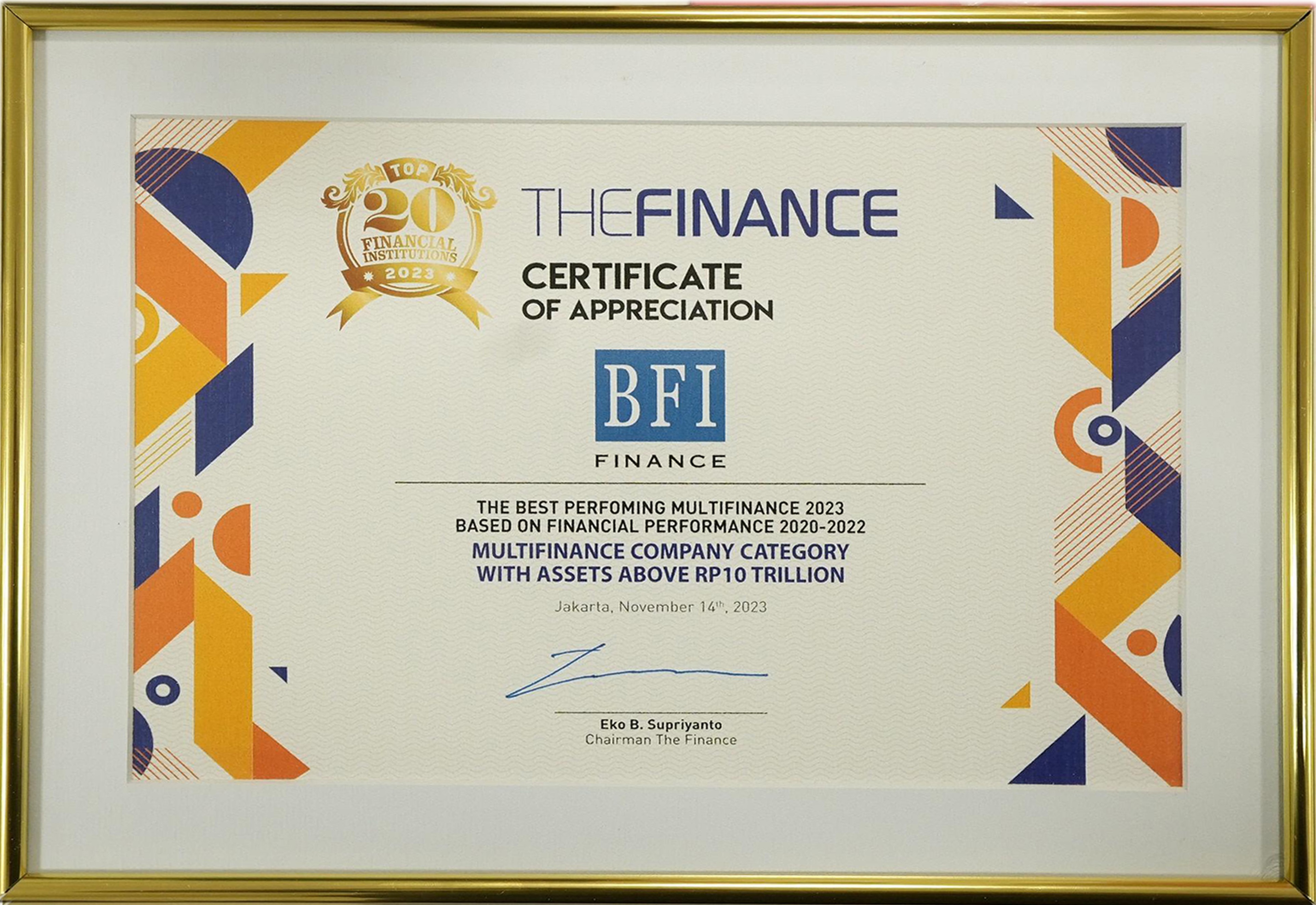 Cetak-kinerja-apik-BFI-Finance-raih-penghargaan-top-20-financial-institutions-2023